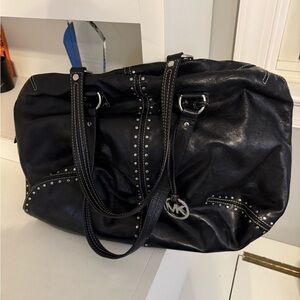 Michael Kors Black Studded Large Shoulder Bag